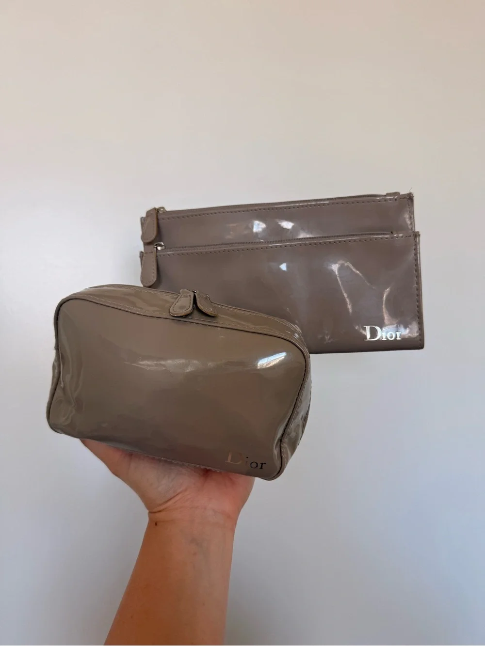 DIOR Patent Leather Travel Pouch Set
